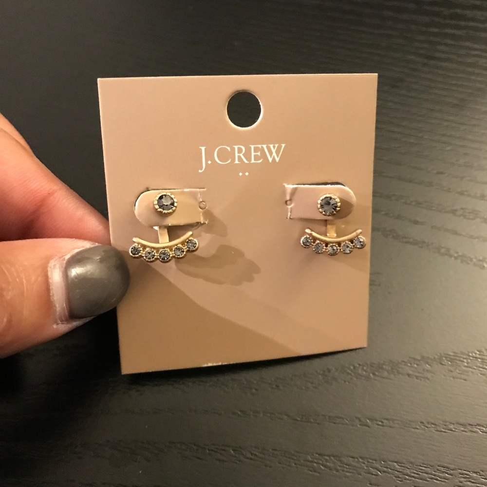 Never Worn J Crew Crystal Bud Ear Jacket Earrings